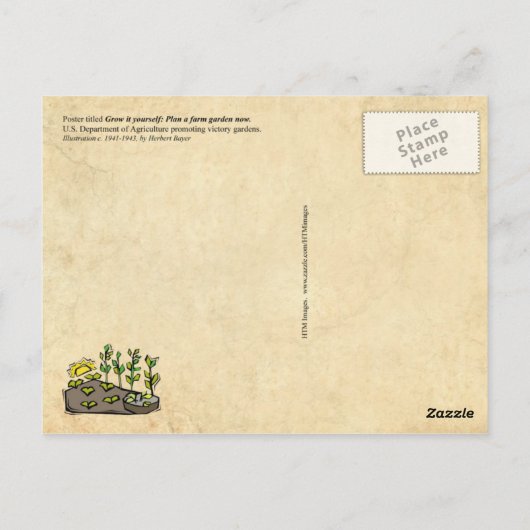 Groei je eigen tuin - poster ( herdruk) briefkaart (Achterkant)