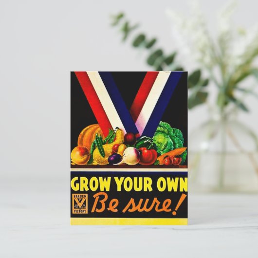 Groei je eigen - wees er zeker van! Tweede Wereld Briefkaart (Staand voorkant)