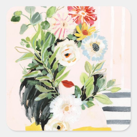 Groei je eigen weg vierkante sticker (Voorkant)