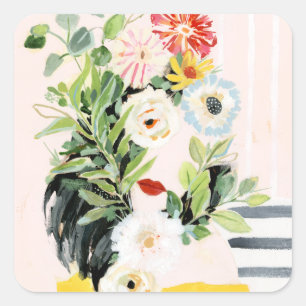 Groei je eigen weg vierkante sticker