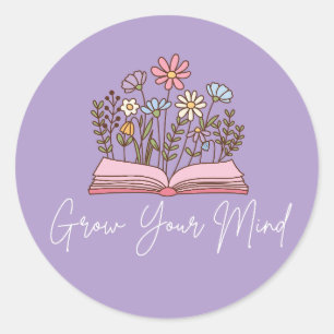 Groei Je Geest Boek Liefhebber Lezen is Liefde Ronde Sticker