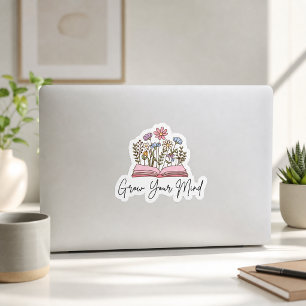 Groei Je Geest Boek Liefhebber Lezen is Liefde Sticker