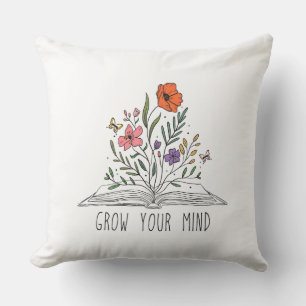 Groei je geest Boho Wildflower en boek Kussen
