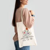 Groei je geest Boho Wildflower en boek Tote Bag