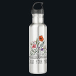 Groei je geest Boho Wildflower en boek Waterfles<br><div class="desc">Groei uw Mind Boho Wilde bloem en Boek roestvrij stalen flesje</div>