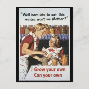 Groei je voedsel in de Tweede Wereldoorlog Briefkaart