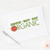 Groei, koop, eet organisch rechthoekige sticker (Envelop)