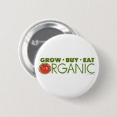 Groei, koop, eet organisch ronde button 5,7 cm (Voorkant /achterkant)