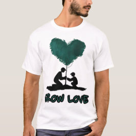 Groei Liefdesboom Illustratie, Hartvormige Natuur  T-shirt