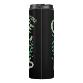 Groei meer afval minder T-shirt Thermosbeker (Achterkant)