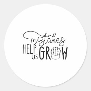 Groei Mentaliteit Leraar Fouten Helpen Ons Mannen  Ronde Sticker