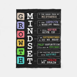 Groei Mentaliteit Shirt Positieve School Klaslokaa Fleece Deken