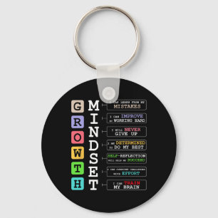 Groei Mentaliteit Shirt Positieve School Klaslokaa Sleutelhanger