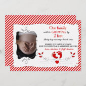 Groei met 2 Feet Holiday Zwangerschap Aankondiging (Voorkant / Achterkant)