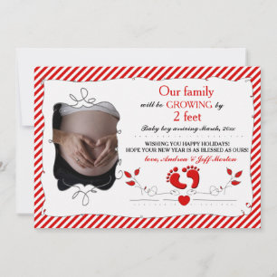 Groei met 2 Feet Holiday Zwangerschap Aankondiging