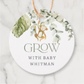 "Groei met Baby" Boho Safari Baby shower Plant Bedankjes Labels (Voorkant)