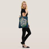 Groei Met Liefde Bloemtypografie Tote Bag (Op model)