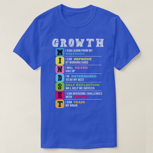 Groei Mindset Classroom Brain Motivation Entrepre T-shirt (Design voorkant)