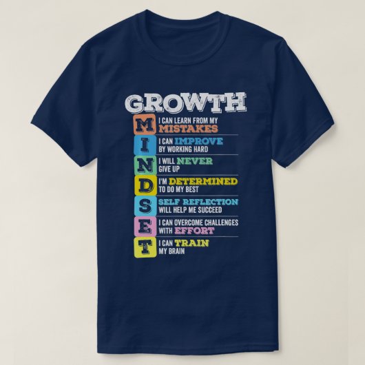 Groei Mindset Classroom Brain Motivation Entrepre T-shirt (Design voorkant)