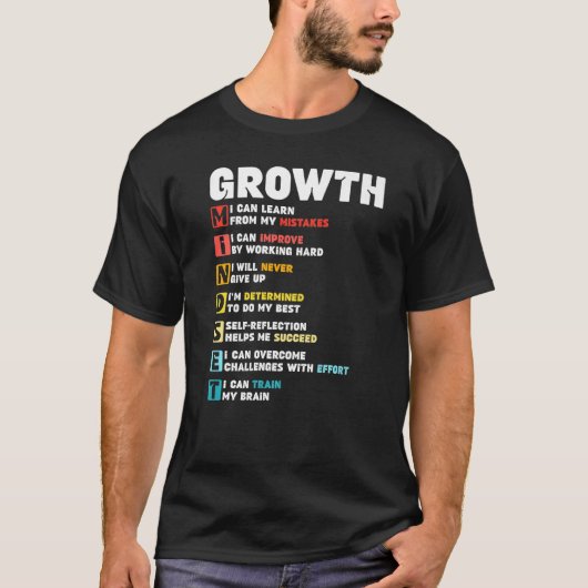 Groei Mindset Definition Motivatie Quote Inspi T-shirt (Voorkant)