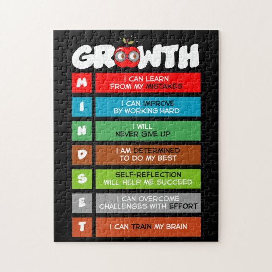 Groei Mindset Funny Classroom Brain Motivatie Legpuzzel (Verticaal)