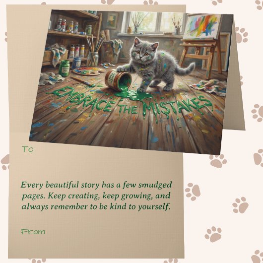 Groei Mindset Kitten Animalcore Therapie Kunst Kaart