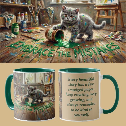 Groei Mindset Kitten Animalcore Therapie Kunst Mok