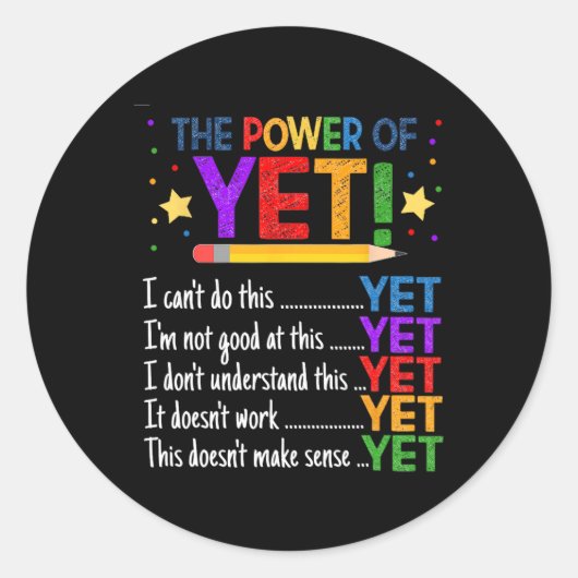 Groei Mindset-leraar Kindness Power van nog geen I Ronde Sticker (Voorkant)