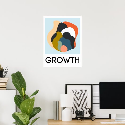 Groei Motivatie Abstract Poster (Thuiskantoor)