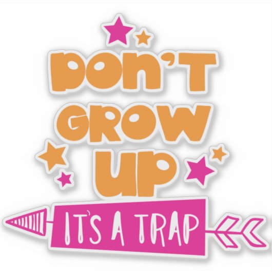 Groei niet omhoog Het is een val, Pijl, Sterren Sticker (Voorkant)