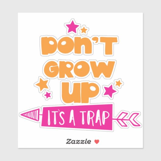 Groei niet omhoog Het is een val, Pijl, Sterren Sticker (Vel)