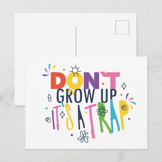 Groei niet op, het is een val briefkaart (Voorkant / Achterkant)