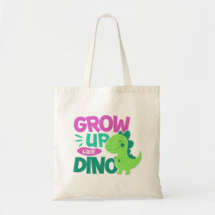 Groei op als Dino Cute Dinosaur Illustratie Tote Bag