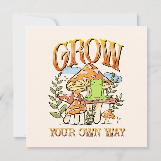 "Groei op je eigen manier" | Mediterende kikker &  (Voorkant)