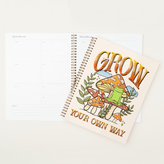 "Groei op je eigen manier" | Mediterende kikker &  Planner (Display)