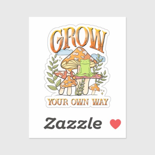 "Groei op je eigen manier" | Mediterende kikker & Sticker (Vel)