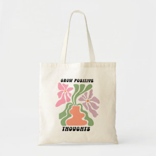 Groei positieve gedachten, bloem tote bag