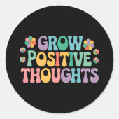 Groei Positieve Gedachten - Bloemen Motivatie Ronde Sticker (Voorkant)