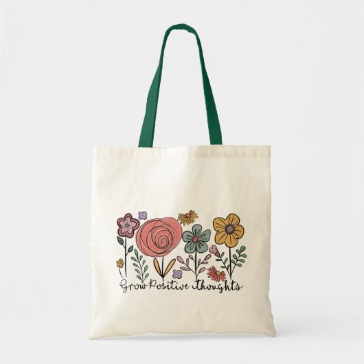 Groei positieve gedachten Bloemen Tote Bag (Voorkant)