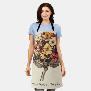 Groei Positieve Gedachten Hersenen Bloemen Stijl T Schort