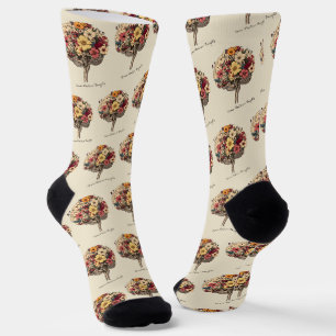 Groei Positieve Gedachten Hersenen Bloemen Stijl T Sokken