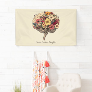 Groei Positieve Gedachten Hersenen Bloemen Stijl T Spandoek