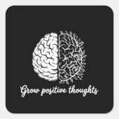 Groei positieve gedachten - Inspirerend Vierkante Sticker (Voorkant)