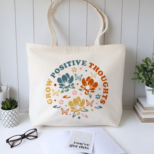 Groei positieve gedachten, leraar waardering cadea tote bag