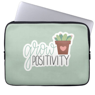 Groei Positiviteit - Inspiratief Calligrafie Ontwe Laptop Sleeve