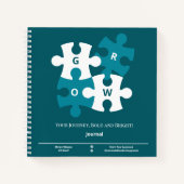 Groei Puzzel Uw Reis Blauwgroen Life Coach Notitieboek (Voorkant)