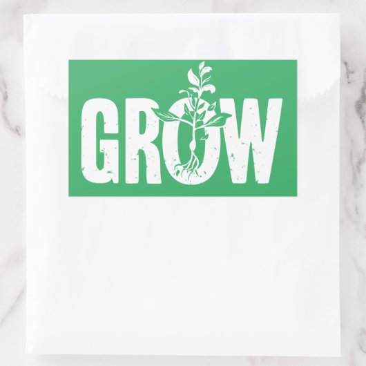 Groei Rechthoekige Sticker (Tas)