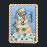 GROEI SNOWMAN PEACE OP AARDE CHRISTMAS MAGNET Rec. Magneet<br><div class="desc">DAT WAREN DE DAGEN VAN DE STROOMSTROOM,  HET STROPDAS DYED IN,  EN HET VREDESTEKEN. VOEG EEN KLEINE LOVE MET DEZE GROEISSNOWMAN MAGNET-rechthoek,  Gele/Roze Stripe Border *Customize TOE... ..Zoek overeenkomende items in het Susan Brack-ontwerp</div>