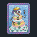 GROEI SNOWMAN PEACE OP AARDE CHRISTMAS MAGNET Rec. Magneet<br><div class="desc">DAT WAREN DE DAGEN VAN DE STROOMSTROOM,  HET STROPDAS DYED IN,  EN HET VREDESTEKEN. VOEG EEN KLEINE LOVE TOE MET DEZE GROEISSNOWMAN MAGNET-rechthoek,  Blue/Roze Stripe Border *Customize... ..Zoek overeenkomende items in het Susan Brack-ontwerp</div>