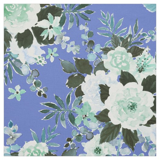 GROEI SPURT Periwinkle Blue Floral Stof (Swatch)